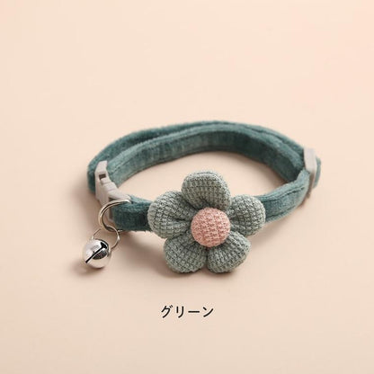 新商品プロモーション，数量限定 犬 首輪 かわいい 花 花柄 フラワー 犬用 小型犬 中型犬 犬の首輪 ペット用品 出かけ 散歩 犬用首輪 鈴付き 長さ調整 チャーム しゃれ 猫の首輪犬 首輪