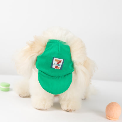 犬 洋服 春夏犬服ボーダーベスト帽子リードスリング小型犬猫ペット服