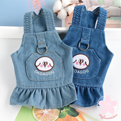 人気沸騰新柄追加 ペット 服 安い 犬 春 夏 秋 冬 デニム ワンピース タンクトップ キャミソール かわいい 可愛い 猫 ドッグウェア