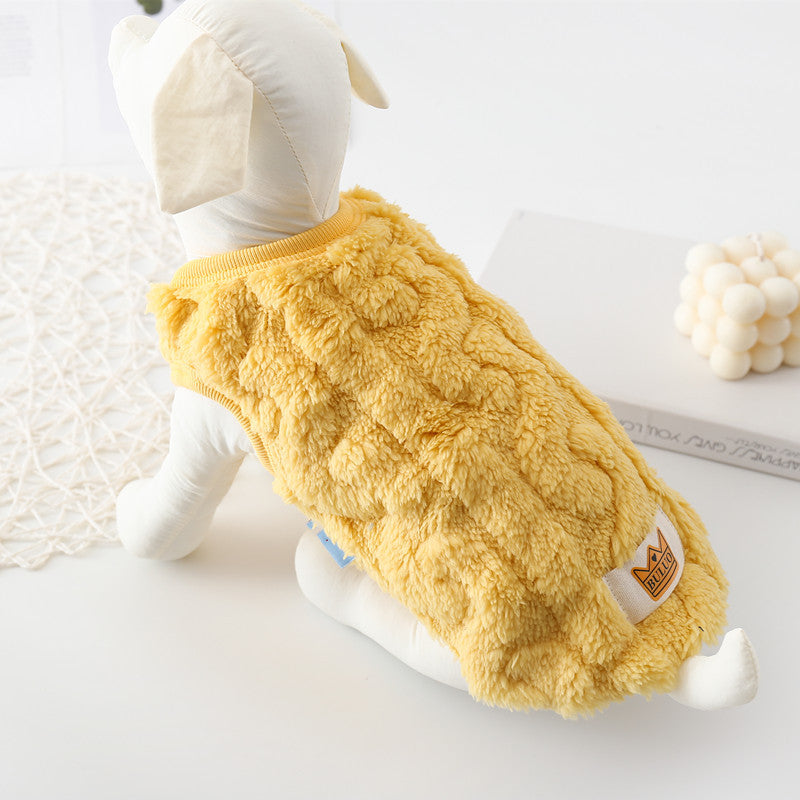秋冬 ペットウェア のペット服犬の保温綿入れベストベストリバーシブルチョッキテディビーベア猫の服