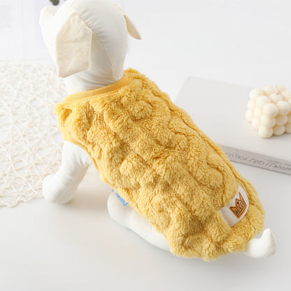 秋冬 ペットウェア のペット服犬の保温綿入れベストベストリバーシブルチョッキテディビーベア猫の服