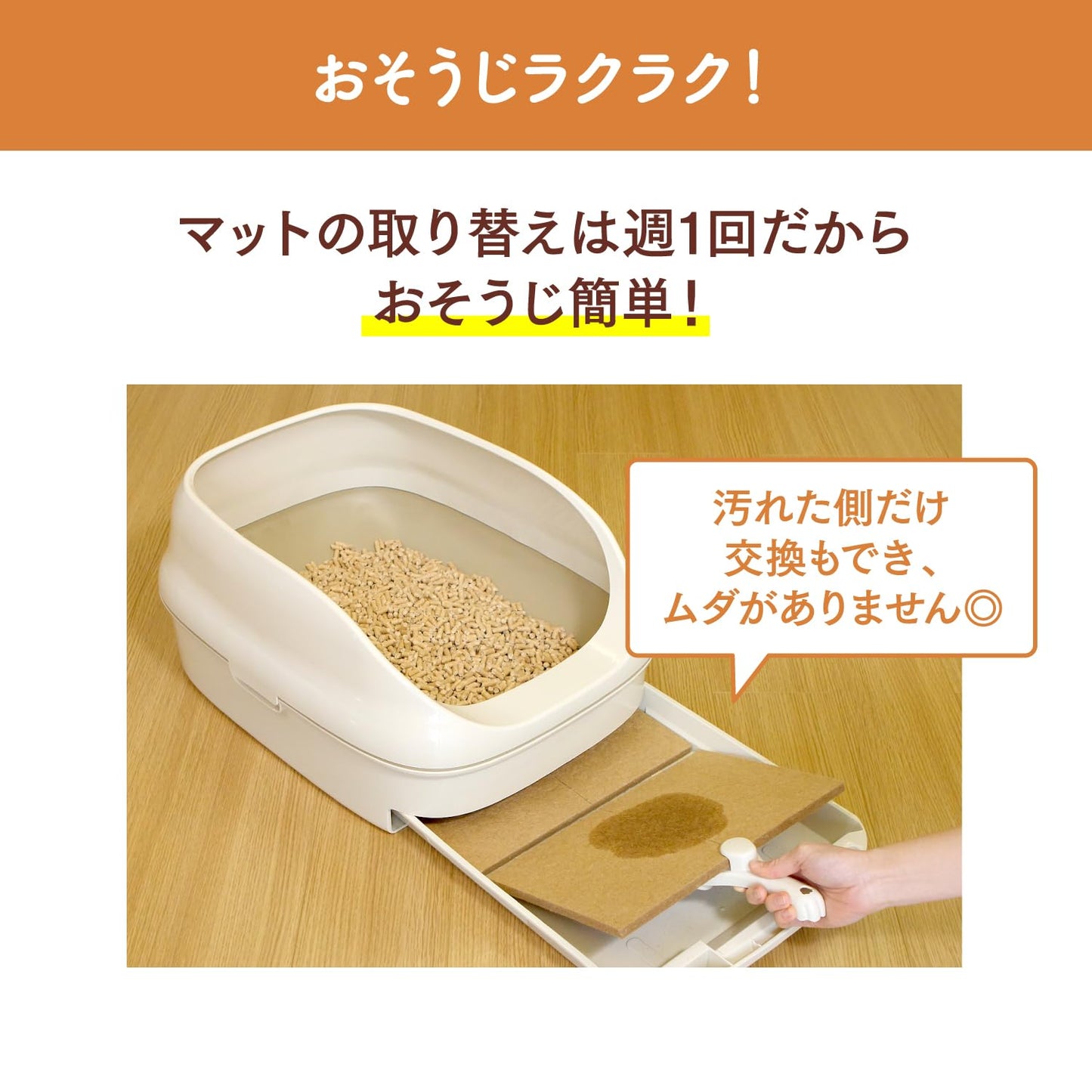 ニャンとも清潔トイレ [針葉樹の力でアンモニア臭をカット] 脱臭・抗菌マット 6枚 [猫用システムトイレマット] システムトイレ 猫用 トイレシート 消臭