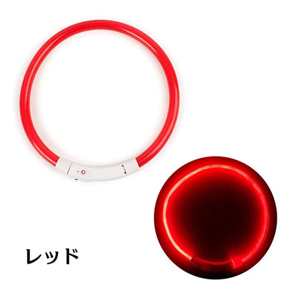 光る首輪 犬用 充電式 レインボー 小型犬 おしゃれ 新品 大人気 猫 犬 LEDライト ペット 中型犬