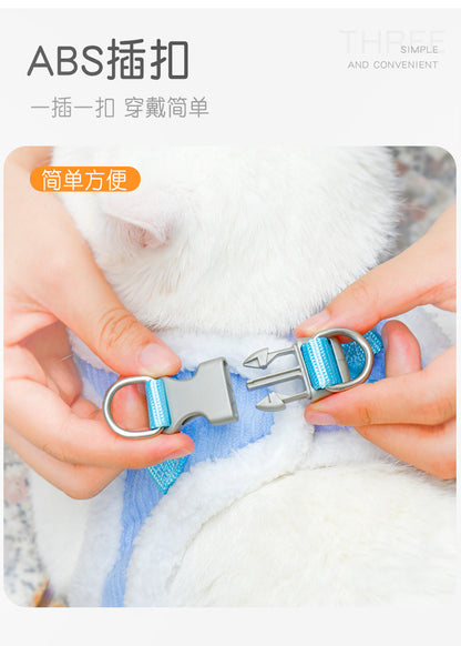 ペット用品 犬用ハーネス シンプル お出かけ リード 小型犬 おしゃれ 犬用 ハーネス 猫用 簡単装着 軽量 中型犬 ハーネスリードセット ペットハーネス ネコ用ハーネス お散歩 犬 2点セット 96