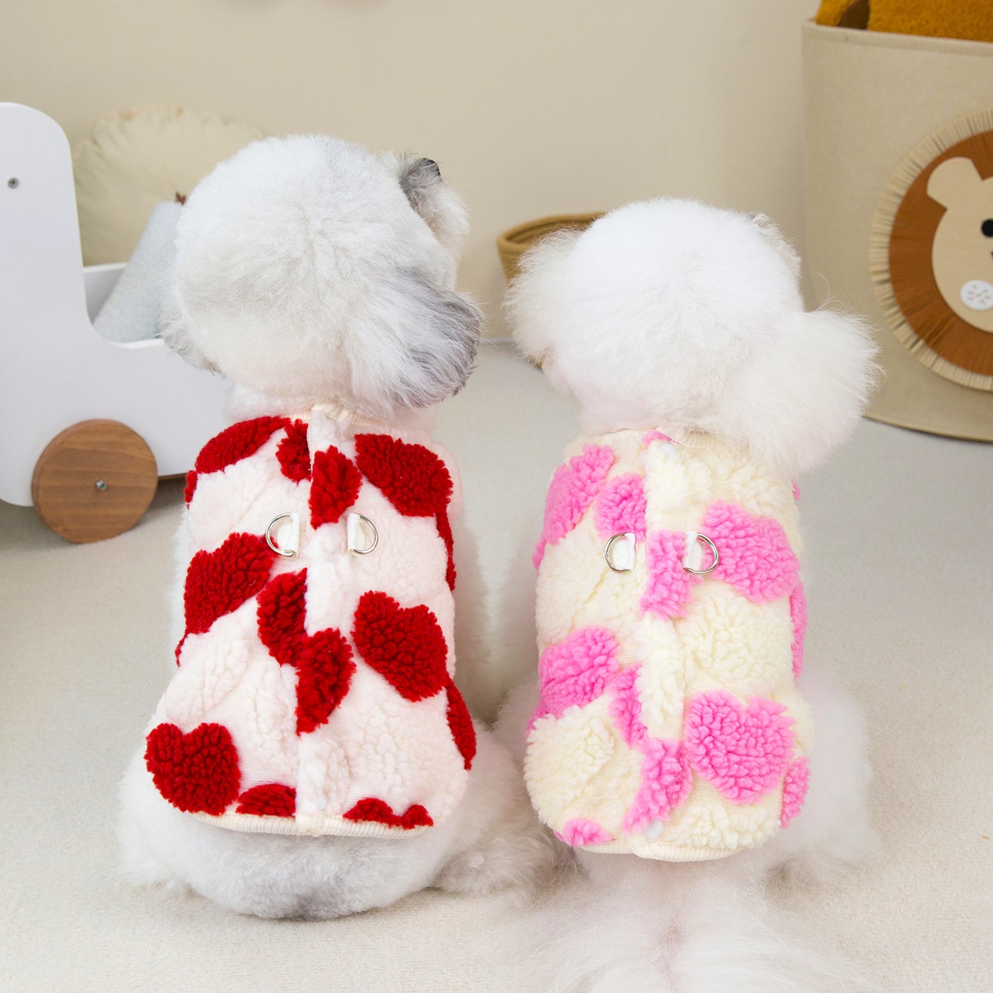 本日の限定商品犬の服猫小型犬ペット用品快適な暖かいテディ愛ハート二本足フリース
