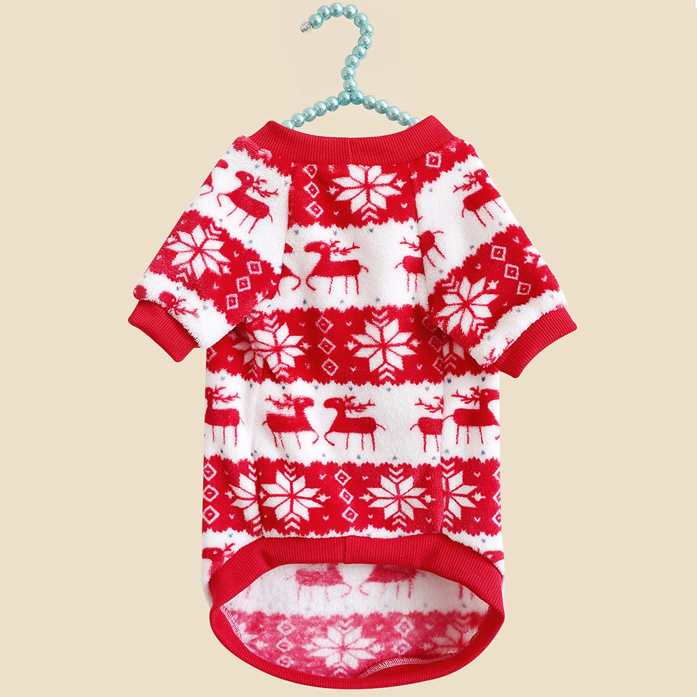 犬服秋冬用ペット服猫服防寒保温厚手犬服クリスマスペットパーカー