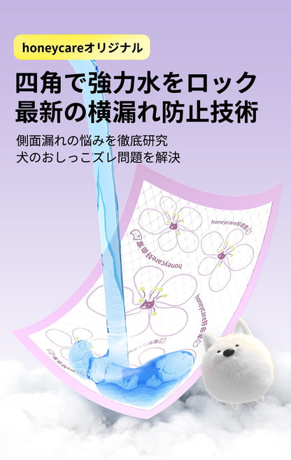 <a href="https://www.qoo10.jp/gmkt.inc/Search/brand.aspx?brandno=109151" target="_blank" class="title_brand" id="btn_brand" title="Honeycare">Honeycare</a>ペットシーツ 薄型 うす型 横漏れ防止 ペットシート犬猫 サイズ選択可 レギュラー400枚 ワイド200枚 スーパーワイド100枚