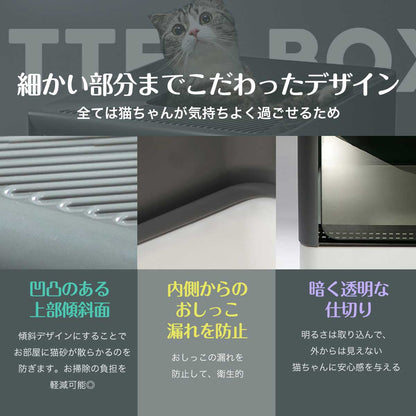 SALE処分 在庫限り 猫 トイレ システム スライド式 大型 おしゃれ メガトレー カバー 猫