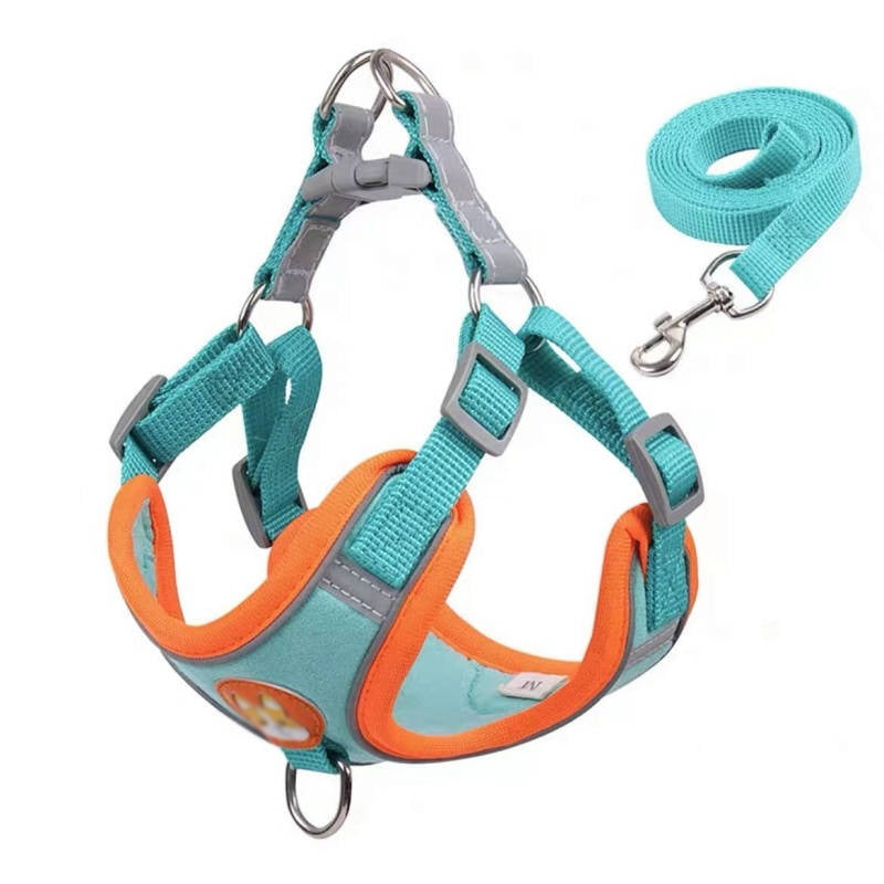小型犬用 ベスト型ハーネス＆リード２点セット 小型犬ハーネス 首の負担軽減 胸や腹部に優しい