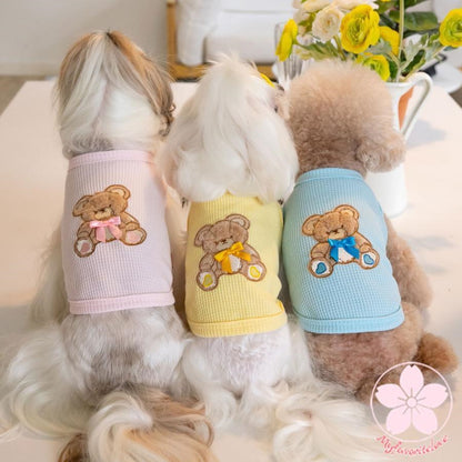超目玉新品 ペット 服 安い 犬 春 夏 秋 くま ちゃん 柄 タンクトップ かわいい 可愛い ハイブランド 猫 ドッグウェア