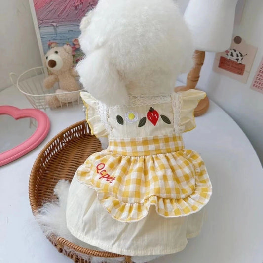 【新作犬猫服 登場】 犬服 ペット服 犬 洋服 夏用薄手ペットスカート猫小型犬服