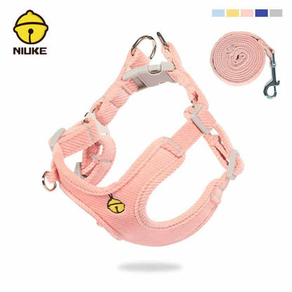 送 料 無 料！犬用 ハーネス リードセット 犬 小型犬 中型犬 胴輪 リード付 お出かけ 簡単装着 おしゃれ かわいい 胸背 ペット用品 ドッグウェア シンプル いぬ 犬具 チワワ プードル お散歩
