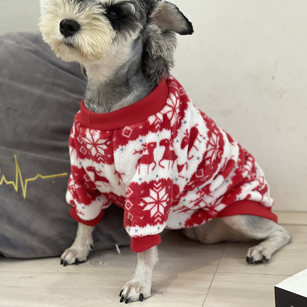 犬服秋冬用ペット服猫服防寒保温厚手犬服クリスマスペットパーカー