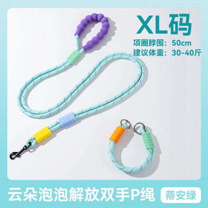 犬 リード ハーネス 紐 散歩紐 犬用デニムハーネス＆リード けん引ロープ ペット用品 s03