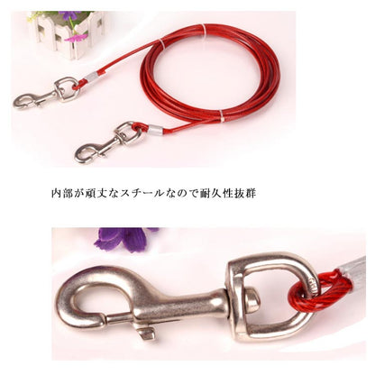 切れないリード ステンレス 大型犬 チューブ 犬用リード 錆びにくく リード 中型犬 犬の散歩 ワイヤー入り 切れないリード ワイヤーリード ドッグリード ロングリード 10M 5M ワイヤーリード