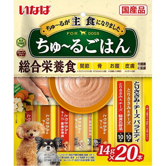 <a href="https://www.qoo10.jp/gmkt.inc/Search/brand.aspx?brandno=77771" target="_blank" class="title_brand" id="btn_brand" title="いなばペットフード">いなばペットフード</a>いなば ちゅ～るごはん 20本 とりささみチーズバラエティ