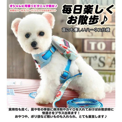 新商品プロモーション，数量限定 なく犬 猫 ハーネス リード リュック 付 バッグ かばん 鞄 メッシュ ウェアハーネス ペット 服 胴輪 キャット ドッグなく犬 猫