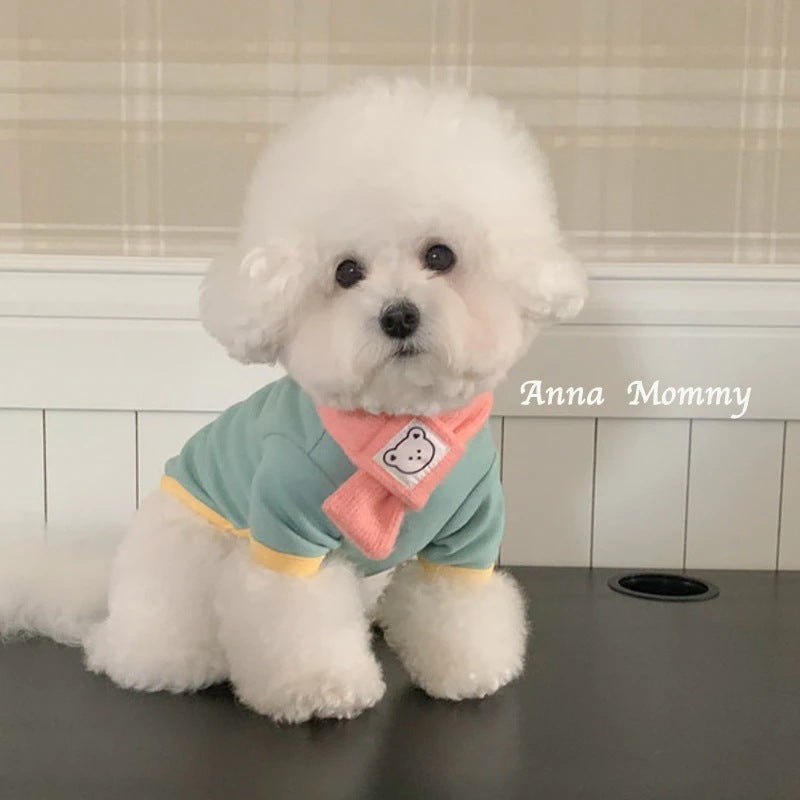 2025新作春秋 ペット服/犬猫服 犬 洋服/犬用品 /小中型犬 無料マフラー子犬春秋服