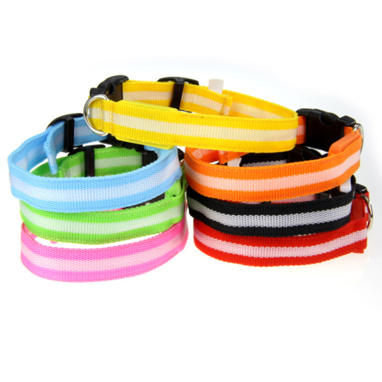 犬 首輪 光る LED キラキラ 光るバンド S/M/L 首バンド 夜間 散歩 夜 ペット リード ジョギング ウォーキング きらきらバンド 安全ライト 防止 点滅 ライト ins
