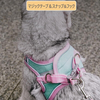 超目玉新品良いレビューハーネス小型犬抜けないおしゃれハーネスリードセット猫ハーネスリードセット小型犬ペット用品マジックテープ夜間反射犬リードハーネスセット