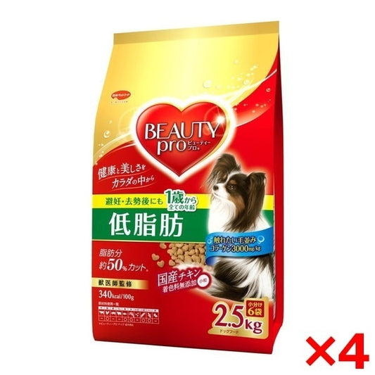 <a href="https://www.qoo10.jp/gmkt.inc/Search/brand.aspx?brandno=77808" target="_blank" class="title_brand" id="btn_brand" title="ビューティープロ">ビューティープロ</a>【4個セット】日本ペットフード ビューティープロ ドッグ 低脂肪 1歳から 2.5kg