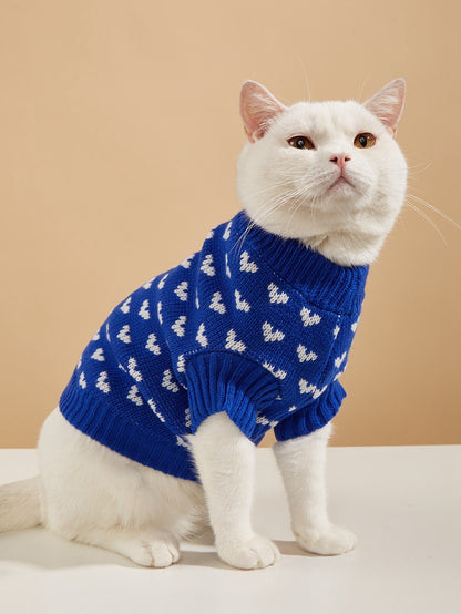 人気 可愛い ペット服 秋冬暖かいレッドピンクハート犬の服セータースカート休日クリスマス新年ペット服
