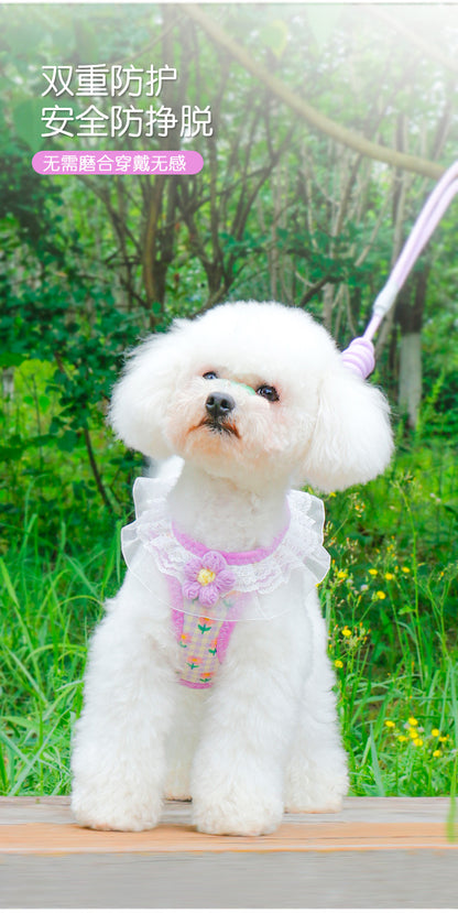 ハーネスリードセット 犬用 2点セット 中型犬 シンプル 小型犬 ペット用品 お散歩 おしゃれ ペットハーネス 軽量 リーシュ ネコ用ハーネス 犬 6 簡単装着 胴輪 犬用ハーネス リード ハーネス