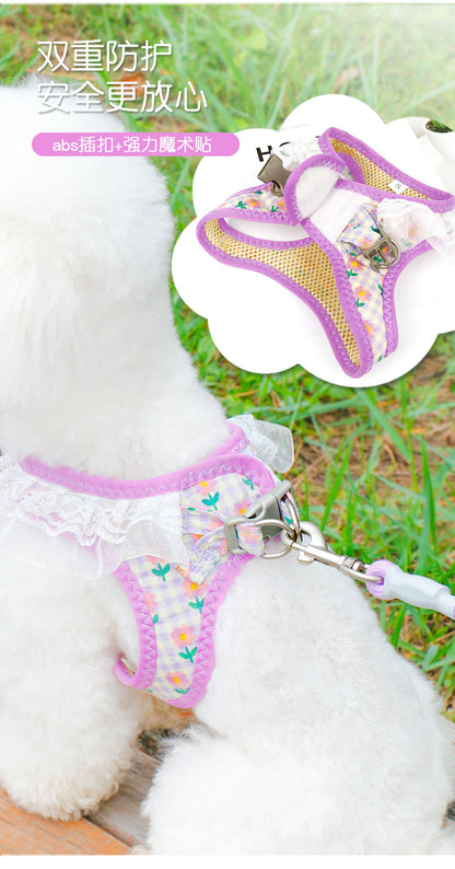 ハーネスリードセット 犬用 2点セット 中型犬 シンプル 小型犬 ペット用品 お散歩 おしゃれ ペットハーネス 軽量 リーシュ ネコ用ハーネス 犬 6 簡単装着 胴輪 犬用ハーネス リード ハーネス