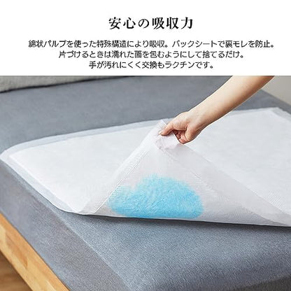 アイリスオーヤマ(IRIS OHYAMA) 使い捨て防水シーツ 大判タイプ ミドルサイズ 120cm×90cm 32枚入