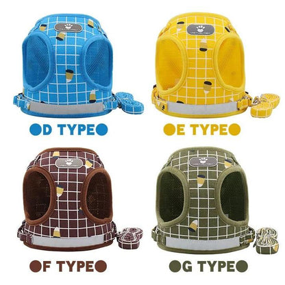 新商品プロモーション，数量限定 犬 猫 兼用 ハーネス リード付 ペット 服 ウェアハーネス 胴輪 キャット ドッグ メッシュ犬 猫