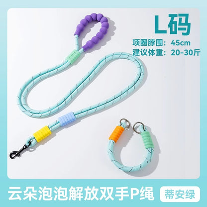 犬 リード ハーネス 紐 散歩紐 犬用デニムハーネス＆リード けん引ロープ ペット用品 s03