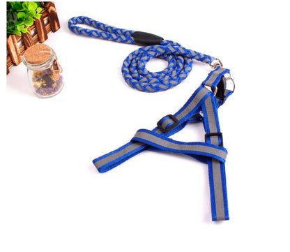 リードハーネス 2点セット プチプラ お得 犬用品 ペットグッズ 反射材 ハーネス リード 長さ約120cm 小型犬 中型犬 大型犬 首輪