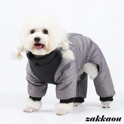 犬服 ハーネス 冬 ハーネス一体型 ダウン風ジャケット 洋服 保温 中綿ブルゾン ジャンパー カバーオール 小型犬 中型犬 犬の服 ジャケット 撥水 オシャレ 暖かい
