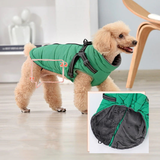 犬 服 ウエア ベスト 犬の服 秋 冬 背中開き タンクトップ ジャケット コート アウター 反射テープ 裏起毛 暖かい あったか ハーネス付き ファス