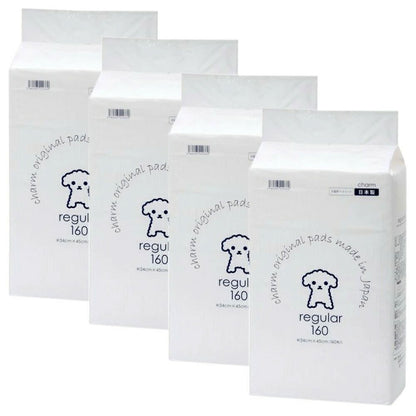 <a href="https://www.qoo10.jp/gmkt.inc/Search/brand.aspx?brandno=28725" target="_blank" class="title_brand" id="btn_brand" title="チャーム">チャーム</a>国産ペットシーツ　薄型レギュラー　１６０枚　４袋　１回交換タイプ（４５ｃｍX３４ｃｍ）　お一人様１点限り　ＣＲＣ40―25―10―10―00