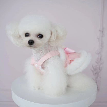 犬の服ペット犬服秋冬新作ファーボーダースリングベアドレステディビションコーギー服