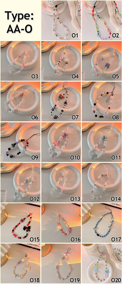 スマートフォン ストラップ かわいい スマホ キーホルダー 韓国 スマホチャーム 手首 手作りパーツ 携帯チャーム 紛失/落下防止 ブレスレット ビーズキーチェーン ハンドバッグ キー用 装飾 女の子