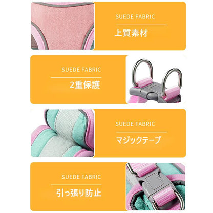ハーネス 小型犬 抜けない おしゃれ ハーネスリードセット 猫 ハーネス リード セット 小型犬 ペット用品 マジックテープ 夜間反射 犬 リード ハーネス セット