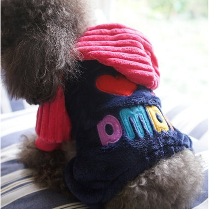 人気 ペットウェア 犬の服 ペット服 秋冬 暖かい ふわふわ 可愛い 四足 選べる ２色 メール便対応