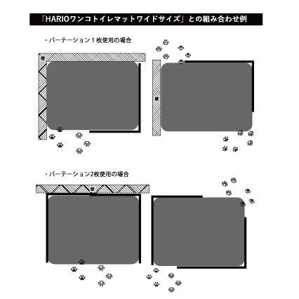 <a href="https://www.qoo10.jp/gmkt.inc/Search/brand.aspx?brandno=14071" target="_blank" class="title_brand" id="btn_brand" title="ハリオ">ハリオ</a>【公式ショップ】HARIO ワンコトイレマットパーテーションL　HARIO ハリオ 公式 ペット しつけグッズ 犬用トイレ はみ出し しつけ