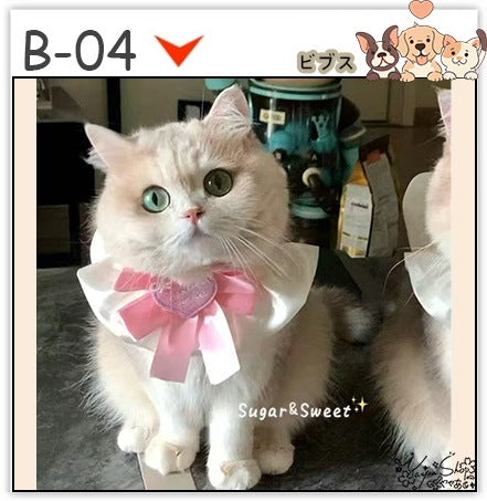 【3+1枚 / 5+2枚】超人気のインスタイルフラワービブ猫唾液タオル純粋な手作り犬用ビブペット織りネックスカーフ