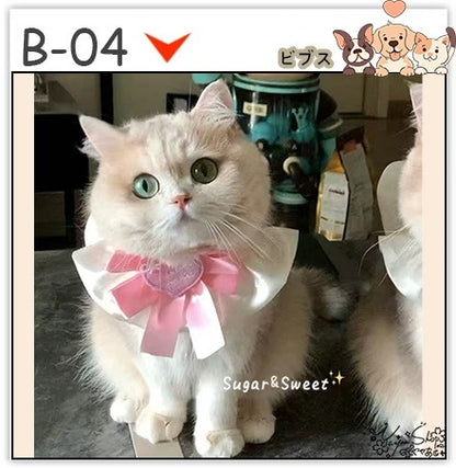 【3+1枚 / 5+2枚】超人気のインスタイルフラワービブ猫唾液タオル純粋な手作り犬用ビブペット織りネックスカーフ