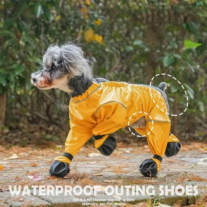 防水 犬 犬用レッグカバー サスペンダー付き防水犬用ブーツ レインコート 調節可能 脱げない 犬服 新作 セール 犬用レッグカバー 滑り止め レインパンツ