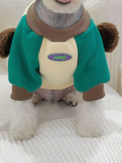春と秋の犬服テディボーミペットのコキシナレビーベア秋服 厚手 裏起毛 可愛らしい 犬服