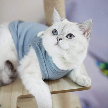 犬服2024春夏犬服ワッフルショートベストビションフリーゼテディシュナウザーペット服