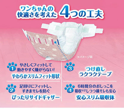 <a href="https://www.qoo10.jp/gmkt.inc/Search/brand.aspx?brandno=18151" target="_blank" class="title_brand" id="btn_brand" title="ユニ・チャーム">ユニ・チャーム</a>【8個セット】 マナーウェア 女の子用 L モーヴピンクドットピンクチェック 32枚 中型犬用 犬用おむつ マナーおむつ ペット用 まとめ売り セット売り まとめ買い