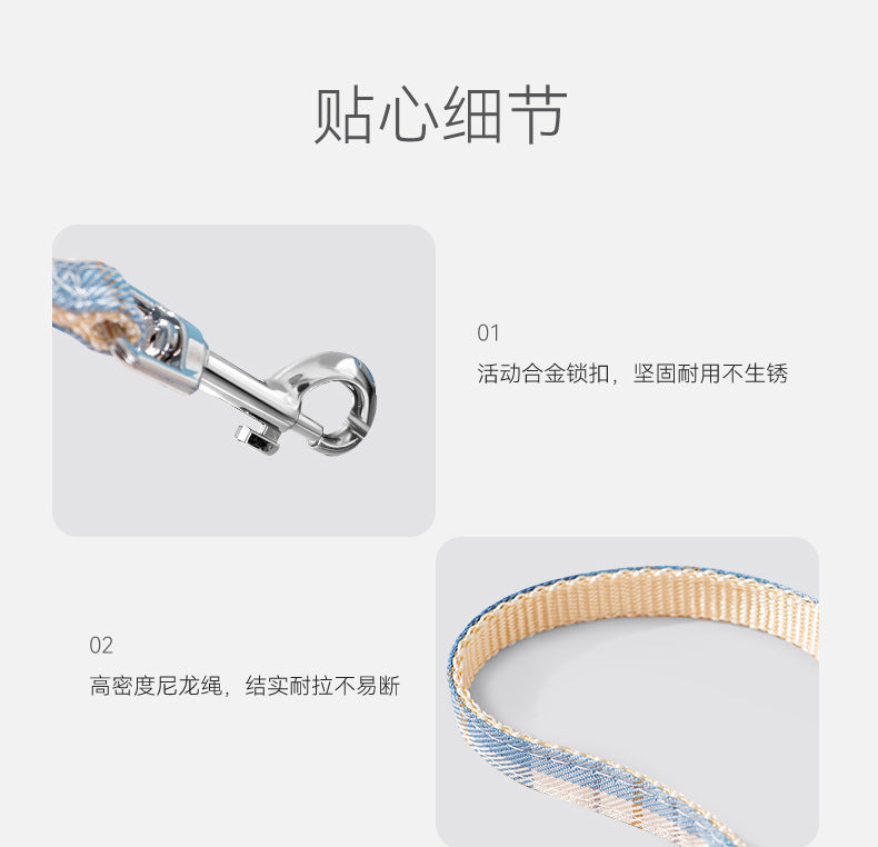 犬 リード ハーネス 紐 散歩紐 犬用デニムハーネス＆リード けん引ロープ ペット用品 s02