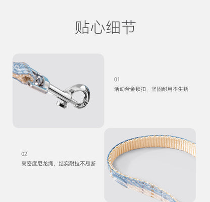 犬 リード ハーネス 紐 散歩紐 犬用デニムハーネス＆リード けん引ロープ ペット用品 s02