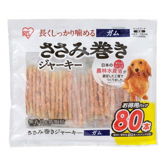 <a href="https://www.qoo10.jp/gmkt.inc/Search/brand.aspx?brandno=49458" target="_blank" class="title_brand" id="btn_brand" title="アイリスオーヤマ">アイリスオーヤマ</a>P-IJ-GMN80 [ささみ巻きジャーキーガム(80本)] メーカー直送