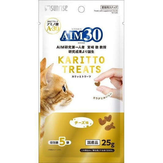 <a href="https://www.qoo10.jp/gmkt.inc/Search/brand.aspx?brandno=26472" target="_blank" class="title_brand" id="btn_brand" title="マルカン">マルカン</a>AIM30 カリッとトリーツ チーズ味 5g5袋